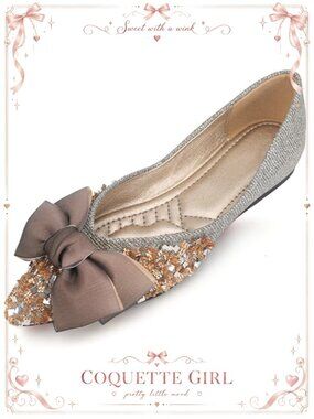Rhinestone Pointed Toe Ballet Flats Comfort Dress Shoes